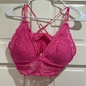 Aerie Hot Pink Lace Bralette